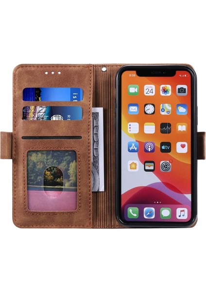 Apple iPhone 12 Pro Için Vintage Tarz Deri Standlı Telefon Kılıfı - Mavi (Yurt Dışından) indirimleri