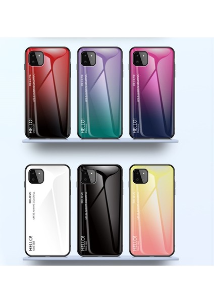 Samsung Galaxy A22 5g Için Iyi Korunan Temperli Cam Renkli Tasarım Cep Telefonu Kılıfı (Yurt Dışından) modelleri