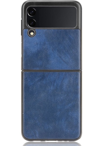 Samsung Galaxy Z Flip3 5g Için Ince Litchi Doku Pu Deri Kaplamalı Sert Pc Telefon Kılıfı (Yurt Dışından)