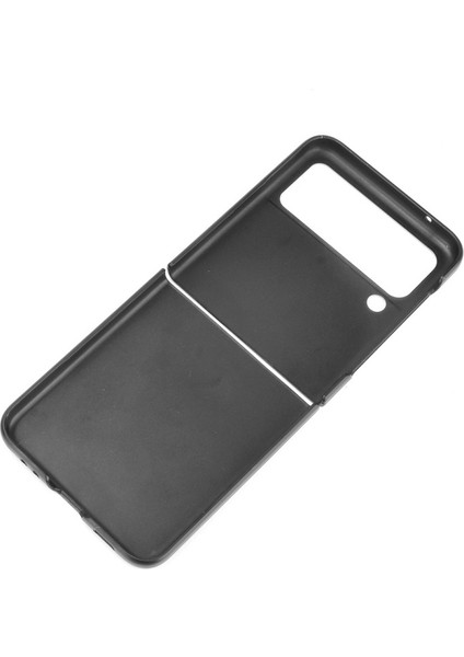 Samsung Galaxy Z Flip3 5g Için Ince Litchi Doku Pu Deri Kaplamalı Sert Pc Telefon Kılıfı (Yurt Dışından)