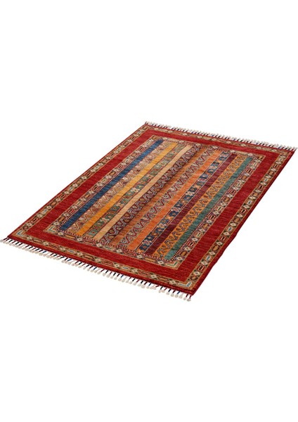 Afgan Orjin Renkli El Dokuma Halı 90X128 ~ 1.15 M2