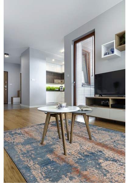 Silk Touch Turuncu / Mavi 169X247 Halı ~ 4.17 M2