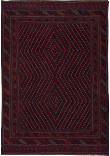 Afgan Berceste El Dokuma Kırmızı Kilim 194X281 ~ 5.45 M2