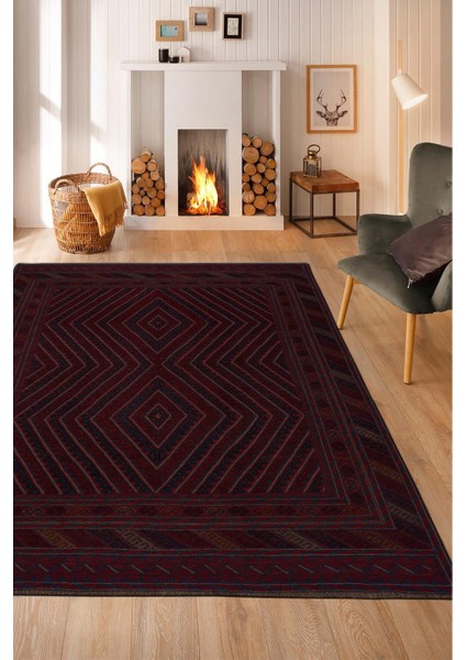 Afgan Berceste El Dokuma Kırmızı Kilim 194X281 ~ 5.45 M2