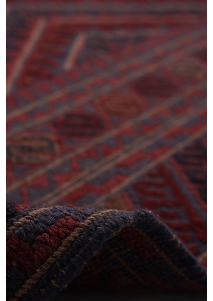 Afgan Berceste El Dokuma Kırmızı Kilim 194X281 ~ 5.45 M2