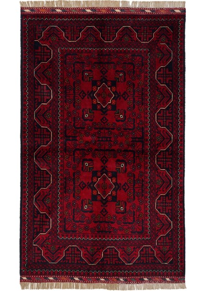 Afgan Khamyab 19010-10 84X133 Kırmızı El Dokuma Yolluk Halı ~ 1.12 M2