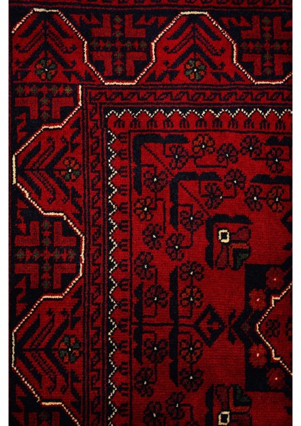 Afgan Khamyab 19010-10 84X133 Kırmızı El Dokuma Yolluk Halı ~ 1.12 M2