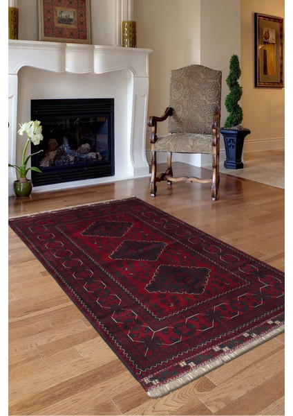 Afgan Khamyab 19012-12 96X148 Kırmızı El Dokuma Yolluk Halı ~ 1.42 M2