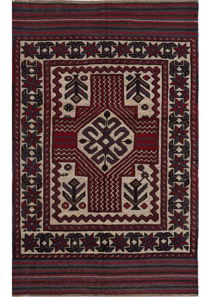 Afgan Berceste 1800013 120X188 Kırmızı El Dokuma Kilim ~ 2.26 M2