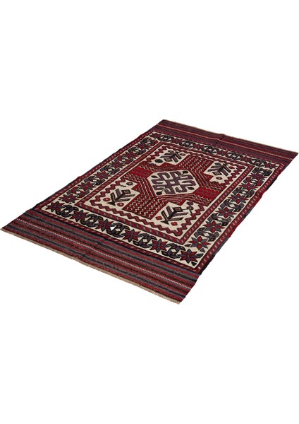 Afgan Berceste 1800013 120X188 Kırmızı El Dokuma Kilim ~ 2.26 M2