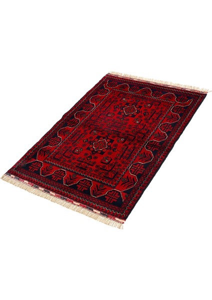 Afgan Khamyab 19005-5 84X120 Kırmızı El Dokuma Yolluk Halı ~ 1.01 M2