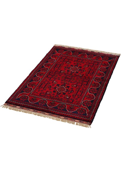 Afgan Khamyab 19005-5 84X120 Kırmızı El Dokuma Yolluk Halı ~ 1.01 M2