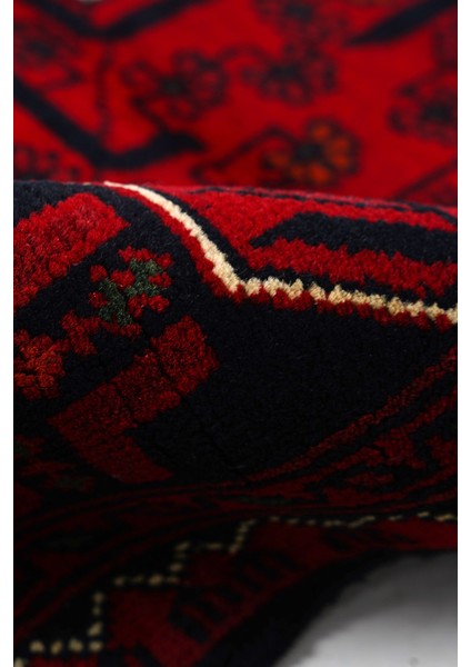 Afgan Khamyab 19005-5 84X120 Kırmızı El Dokuma Yolluk Halı ~ 1.01 M2