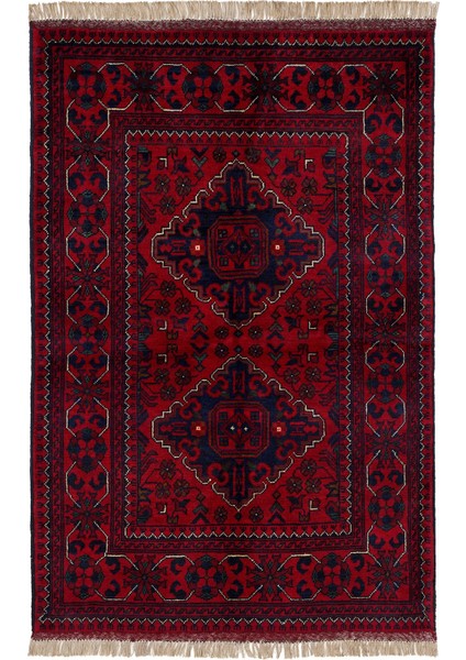 Afgan Khamyab 19009-9 83X124 Kırmızı El Dokuma Yolluk Halı ~ 1.03 M2