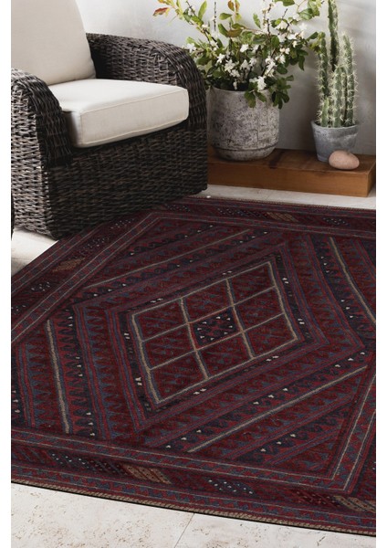 Afgan Berceste 180003 134X125 Kırmızı El Dokuma Kilim ~ 1.68 M2