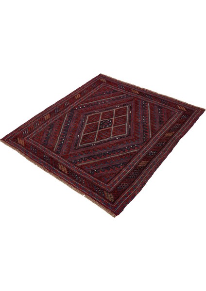 Afgan Berceste 180003 134X125 Kırmızı El Dokuma Kilim ~ 1.68 M2