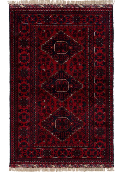 Afgan Khamyab 19006-6 85X120 Kırmızı El Dokuma Yolluk Halı ~ 1.02 M2