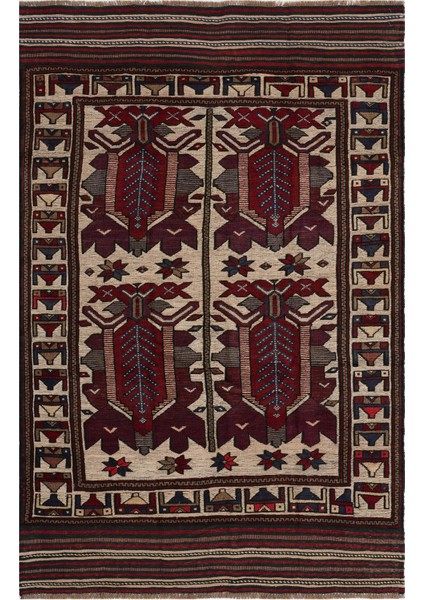 Afgan Berceste 18066 120X187 Kırmızı El Dokuma Kilim ~ 2.24 M2