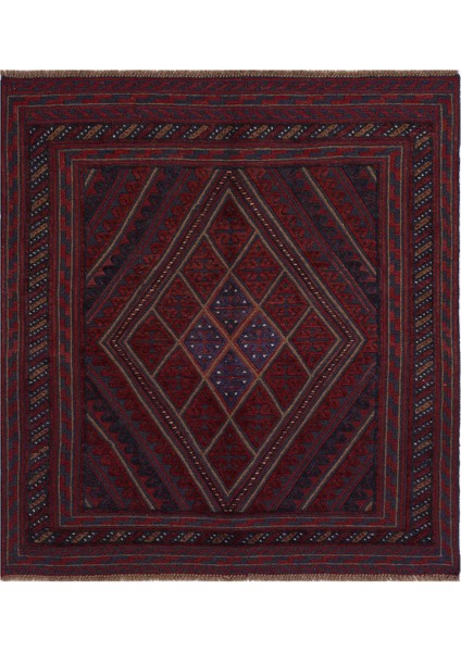 Afgan Berceste 1800014 152X192 Kırmızı El Dokuma Kilim ~ 2.92 M2