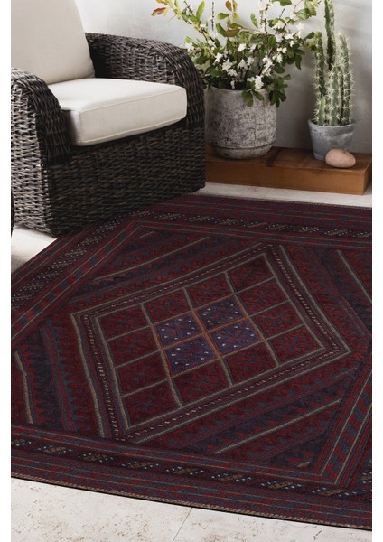 Afgan Berceste 1800014 152X192 Kırmızı El Dokuma Kilim ~ 2.92 M2