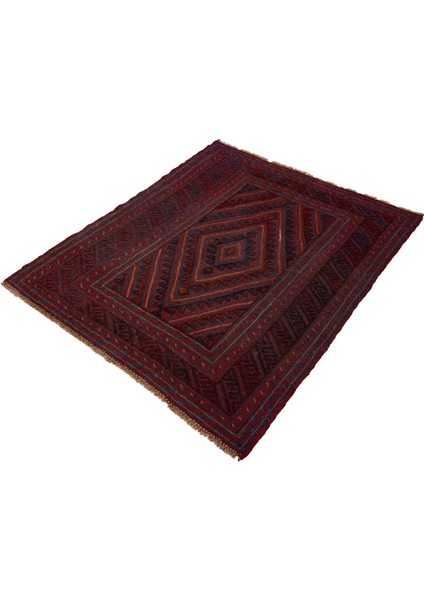 Afgan Berceste 18054 119X133 Kırmızı El Dokuma Kilim ~ 1.58 M2