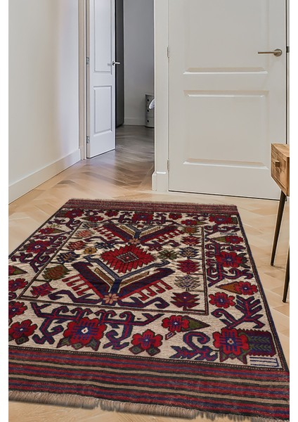 Afgan Berceste 18064 118X179 Kırmızı El Dokuma Kilim ~ 2.11 M2