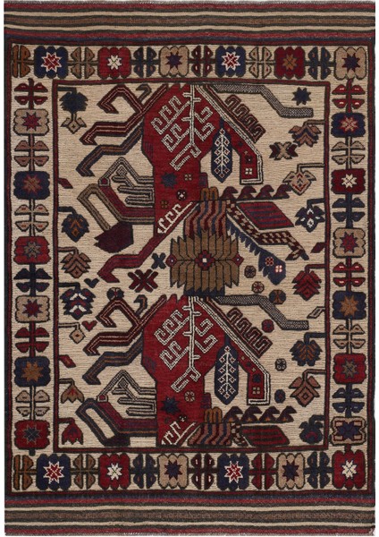 Afgan Berceste 18056 100X140 Kırmızı El Dokuma Kilim ~ 1.4 M2