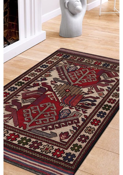 Afgan Berceste 18058 85X144 Kırmızı El Dokuma Yolluk Kilim ~ 1.22 M2