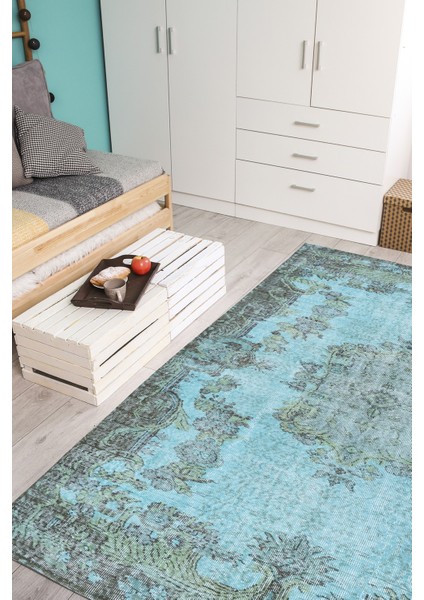 Vintage 54205 Turkuaz Halı 174X263 ~ 4.58 M2