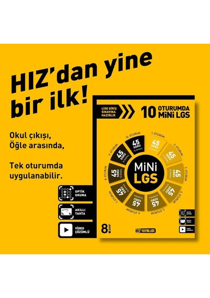 Hız Yayınları 8. Sınıf 10 Oturumda Mini LGS Hız Yayınları