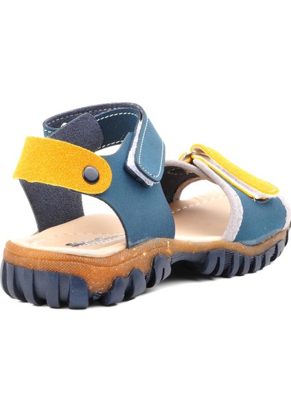 22Y06 Lacivert-Hardal Cırt Cırtlı Erkek Çocuk Sandalet