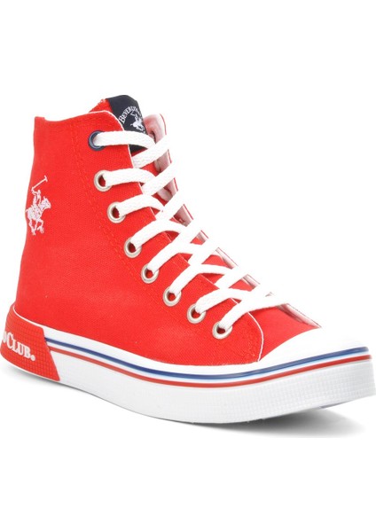 PO-10141 Kırmızı Kadın Bilek Boy Sneaker