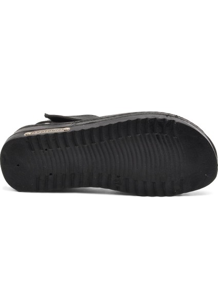 07-109 Rr Siyah Kalın Taban Kadın Anatomik Sandalet indirimleri