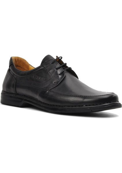061601 Siyah Hakiki Deri Erkek Günlük Ayakkabı modelleri