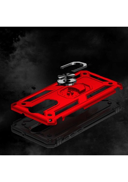 Huawei Mate 10 Lite Kılıf Standlı Magnet Mıknatıslı Yüzük Armored Zırhlı Kapak