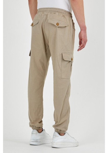 Beli ve Paçası Lastikli Likrali Kargo Cep Pantolon Taş fırsatları