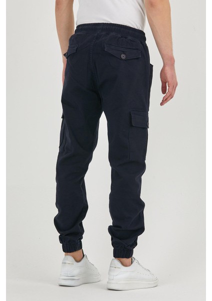Beli ve Paçası Lastikli Likrali Kargo Cep Pantolon Lacivert fırsatları