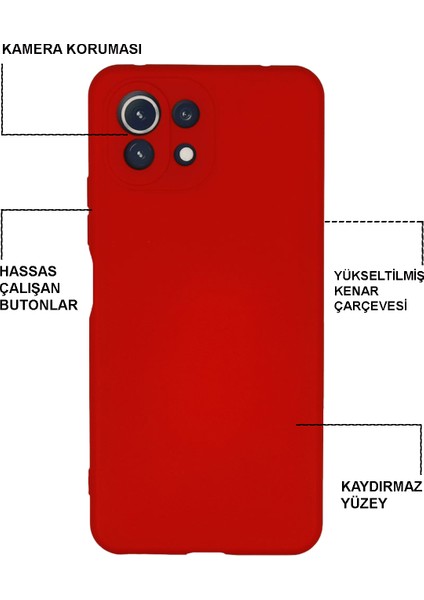 Xiaomi Mi 11 Lite Kapak Kamera Korumalı Içi Kadife Lansman Silikon Kılıf - Siyah