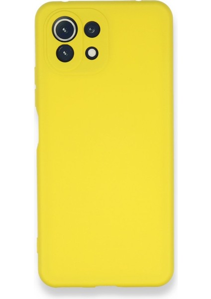 Caseworld Xiaomi Mi 11 Lite Kapak Kamera Korumalı Içi Kadife Lansman Silikon Kılıf - Sarı