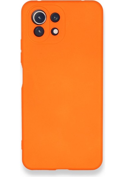 Caseworld Xiaomi Mi 11 Lite Kapak Kamera Korumalı Içi Kadife Lansman Silikon Kılıf - Turuncu
