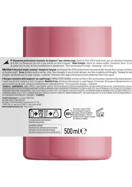 L'oreal Professionnel Serie Expert Pro Longer Saç Boylarının Görünümünü Yenileyici Şampuan 500 ml