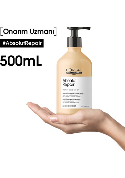 L'oreal Professionnel Serie Expert Absolut Repair Yıpranmış Saçlar için Onarıcı Şampuan 500 ml