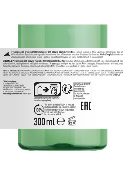 L'oreal Professionnel Serie Expert Volumetry İnce Telli Saçlar için Hacim Veren Şampuan 300 ml