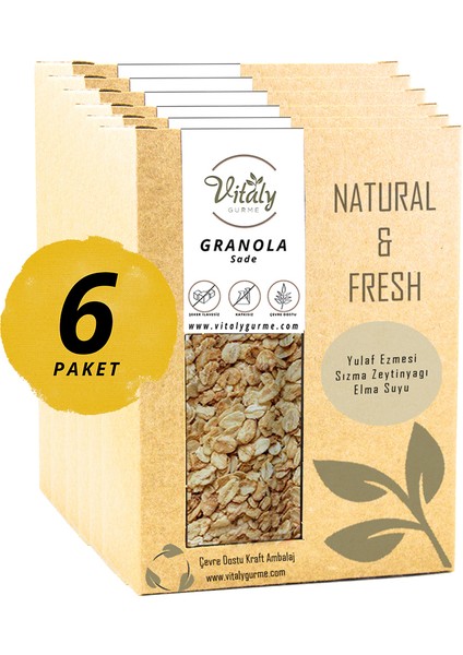Doğal Katkısız Granola Sade - Klasik 6'lı Paket 6X320G