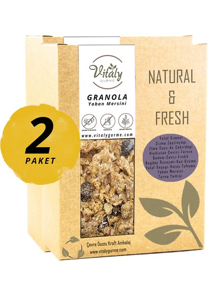 Doğal Katkısız Granola Yaban Mersini 2'li Paket 2X320G