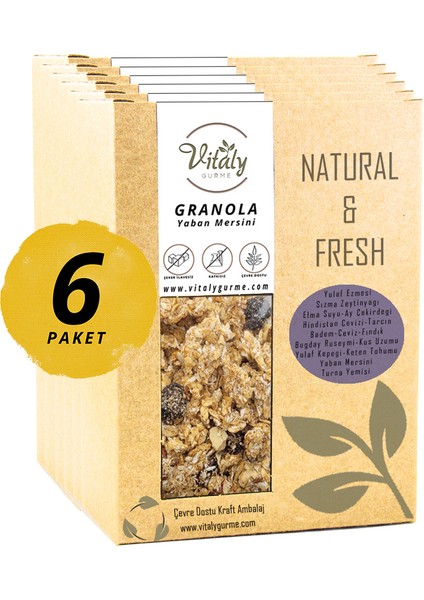 Doğal Katkısız Granola Yaban Mersini 6'lı Paket 6X320G