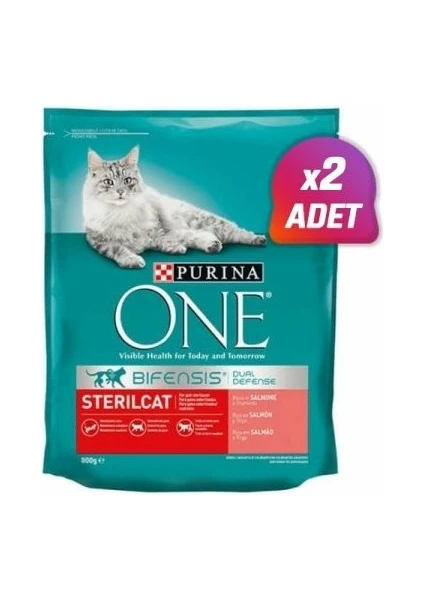 One Sterilised Somonlu Kısırlaştırılmış Kedi Maması 800 gr 2 Adet