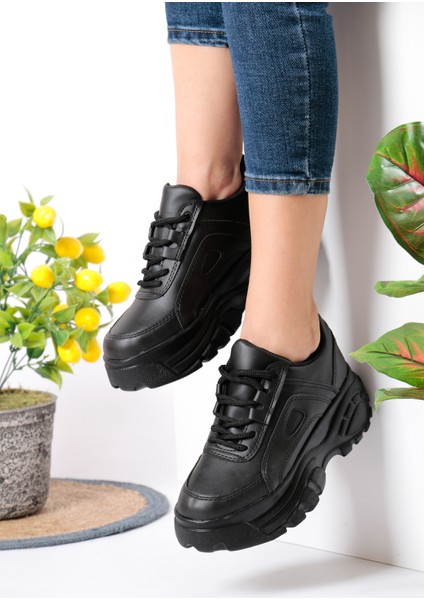 Yüksek Taban Siyah Kadın Sneaker