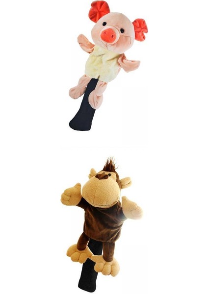 2x Golf Kulübü Headcover Ahşap Sürücü Kafası Koruyucuyu Kapaklar