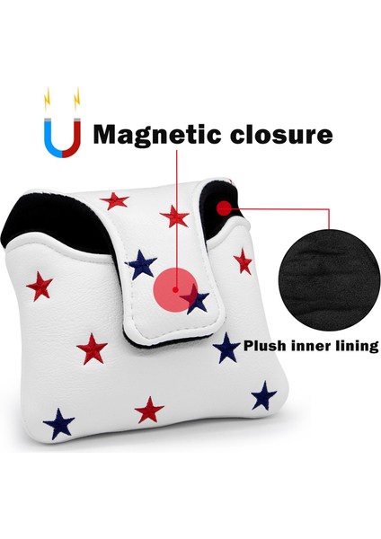 Dayanıklı Golf Putter Mallet Kafa Kapak Manyetik Kapatma Headcover Unisex Hediye modelleri